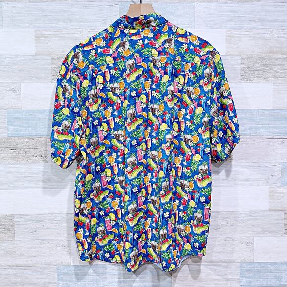 Tommy Bahama Veracruz Cay Happy Hour Shirt Blue Floral Cocktail Mens Large - Picture 3 of 10